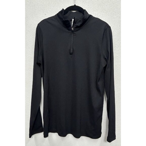 Alo Yoga Pullover Womens XL Black 1/4 Zip Running Stretch (fits Like Small) READ - Picture 2 of 6